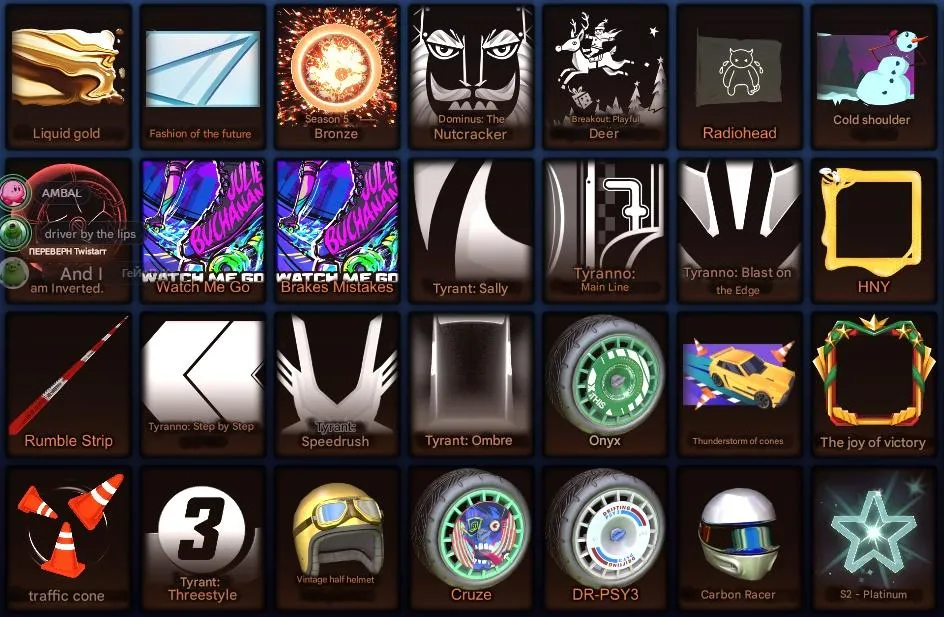 RL1016 Full Access 79 LVL Account with Tyranno, Reaper Goal Explosion, Fennec Huntress, Dominus Nutcracker, Octane Slimline, Stipple Gait, Zadeh S3, Peregrine TT, Aftershock, Proteus, Triton, Takumi Kombo, Paladin ShapeRacer and Big Inventory 